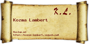 Kozma Lambert névjegykártya