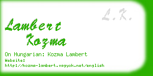 lambert kozma business card